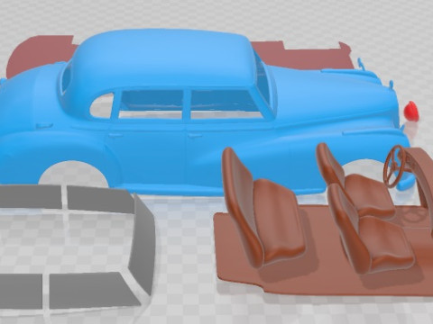 Mercedes Benz 300 W186 Limousine 1951 Printable Car Modello di stampa 3D