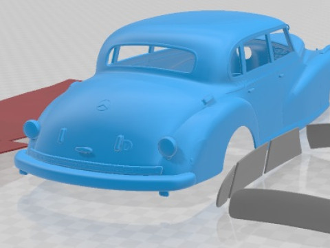 Mercedes Benz 300 W186 Limousine 1951 Printable Car Modello di stampa 3D