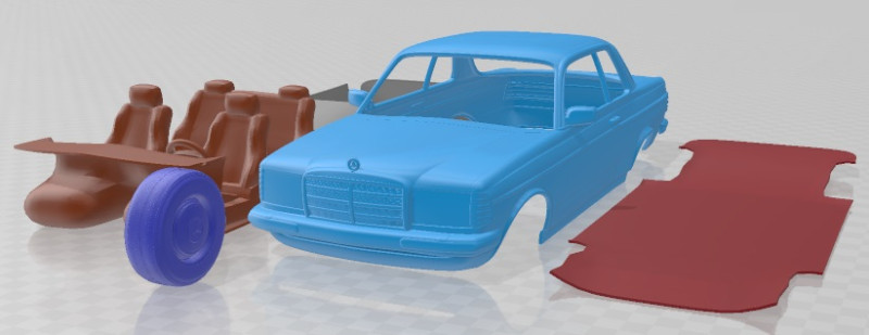 Mercedes Benz E W123 Coupe 1975 Printable Car Modelo de impresión 3D .c4d .max .obj .3ds .fbx .stl .blend 