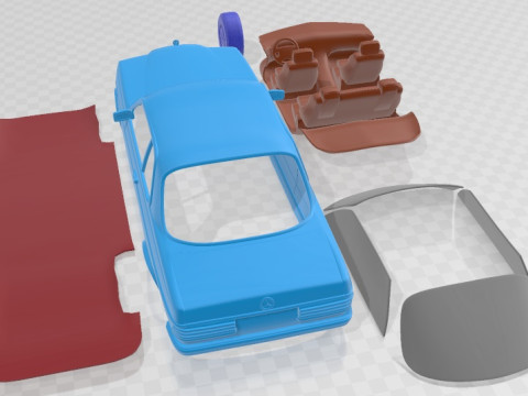 Mercedes Benz E W123 Coupe 1975 Printable Car Modelo de impresión 3D