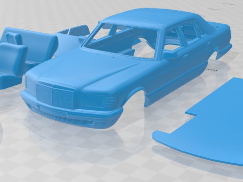 Mercedes Benz S Class W126 1979 Printable Car 3D Print Model