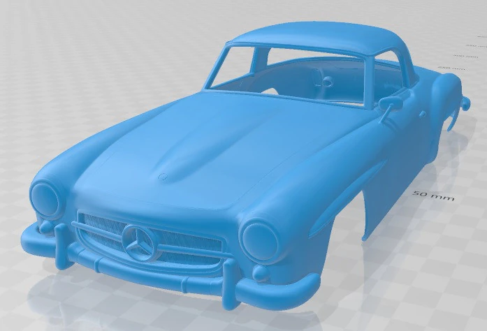 Mercedes Benz SL Class R121 1955 Printable Body Car 3D Print Model .c4d .max .obj .3ds .fbx .stl .blend 