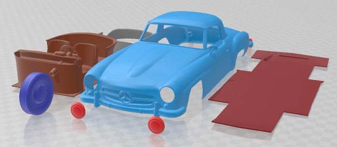 Mercedes Benz SL Class R121 1955 Printable Car 3D Принт Модель .c4d .max .obj .3ds .fbx .stl .blend