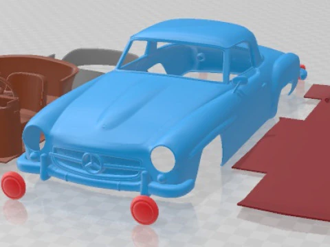 Mercedes Benz SL Class R121 1955 Printable Car 3D Print Model