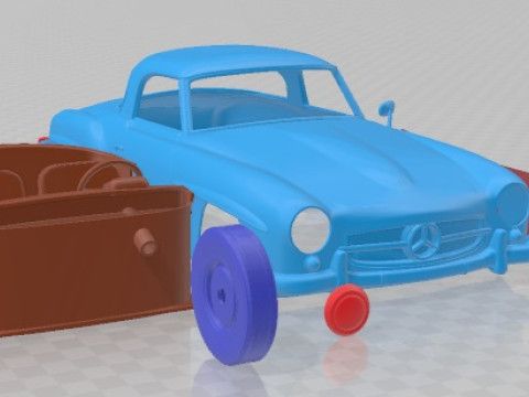 Mercedes Benz SL Class R121 1955 Printable Car 3D Принт Модель