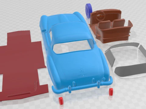 Mercedes Benz SL Class R121 1955 Printable Car 3D Print Model