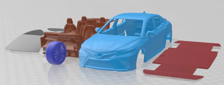 Toyota Camry 2018 Printable Car 3D Print Model .c4d .max .obj .3ds .fbx .stl .blend 
