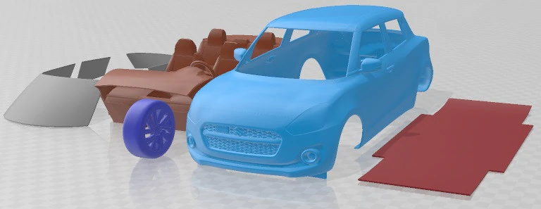 Suzuki Swift 2021 Printable Car 3D Print Model .c4d .max .obj .3ds .fbx .stl .blend 