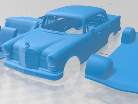Mercedes Benz W110 1966 Printable Car 3D Print Model