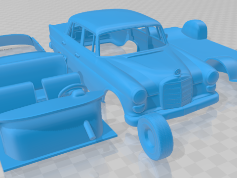 Mercedes Benz W110 1966 Printable Car 3D Print Model