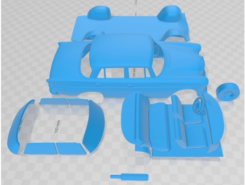 Mercedes Benz W110 1966 Printable Car 3D Print Model