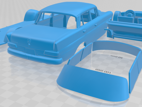 Mercedes Benz W110 1966 Printable Car 3D Print Model
