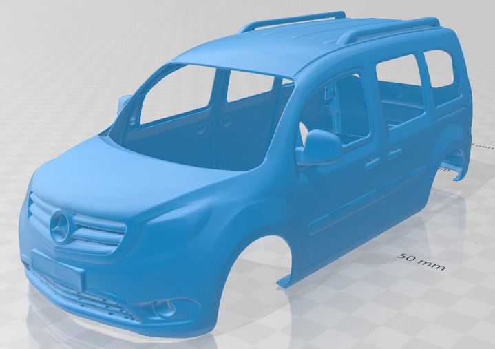 Mercedes Citan Body Printable Van 3D-Druckmodell .c4d .max .obj .3ds .fbx .stl .blend