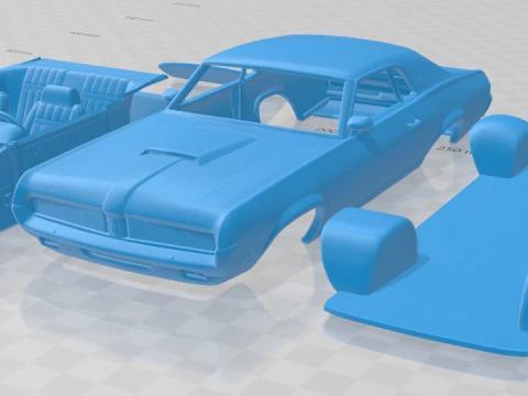 Auto stampabile Mercury Cougar XR 7 1969 Modello di stampa 3D