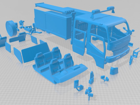 Mitsubishi Fuso Canter FG Fire Truck 2016 Printable 3D Print Model