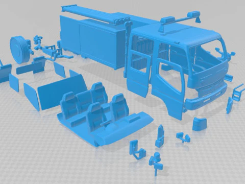Mitsubishi Fuso Canter FG Fire Truck 2016 Printable 3D Print Model