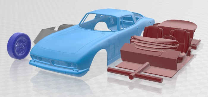 ISO Grifo 1969 Printable Car Model Cetak 3D .c4d .max .obj .3ds .fbx .stl .blend 
