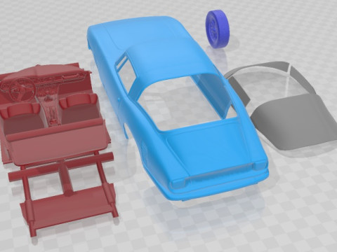 ISO Grifo 1969 Printable Car Model Cetak 3D