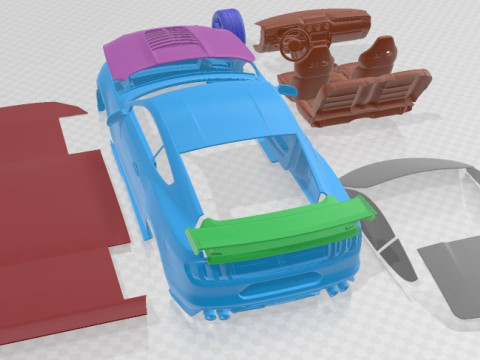 Mustang Shelby GT500 2020 V2 Printable Car Modello di stampa 3D