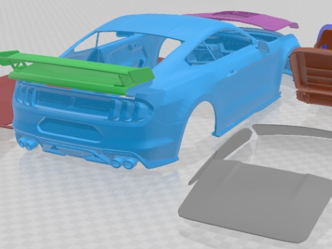 Mustang Shelby GT500 2020 V2 Printable Car Modello di stampa 3D