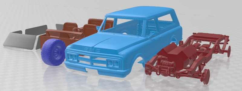 GMC Jimmy 1969 Printable Car 3D Print Model .c4d .max .obj .3ds .fbx .stl .blend