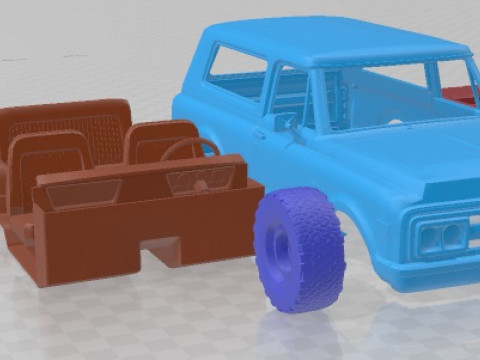GMC Jimmy 1969 Printable Car 3D Print Model