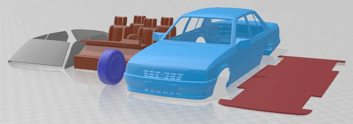 Opel Rekord 1982 Printable Car 3D Print Model .c4d .max .obj .3ds .fbx .stl .blend 