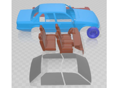 Opel Rekord 1982 Printable Car 3D Print Model