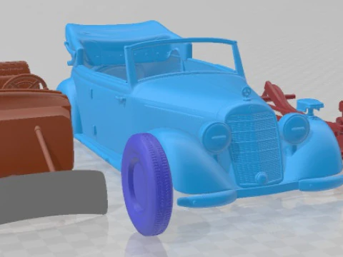 Mercedes Benz TYP 170V Cabriolet B German Staff 1940 V2 Printable Car 3D Print Model