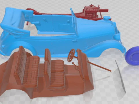 Mercedes Benz TYP 170V Cabriolet B German Staff 1940 V2 Printable Car 3D Print Model