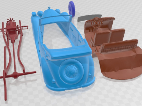 Mercedes Benz TYP 170V Cabriolet B German Staff 1940 V2 Printable Car Model do druku 3D