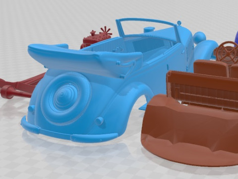 Mercedes Benz TYP 170V Cabriolet B German Staff 1940 V2 Printable Car Model do druku 3D