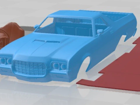 Ranchero 1972 Printable Car 3D Print Model
