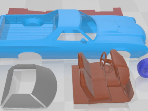 Ranchero 1972 Printable Car 3D 프린트 모델