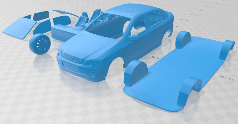 Opel Astra G 1998 Printable Car 3D 프린트 모델 .c4d .max .obj .3ds .fbx .stl .blend