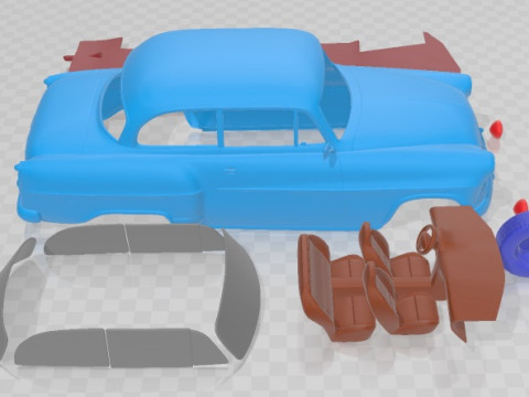 Opel Olympia Rekord 1956 Printable Car Modelo de impresión 3D
