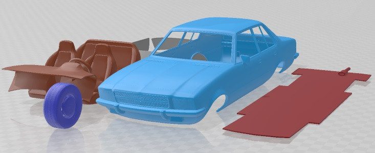 Opel Rekord 1972 Printable Car Modello di stampa 3D .c4d .max .obj .3ds .fbx .stl .blend 