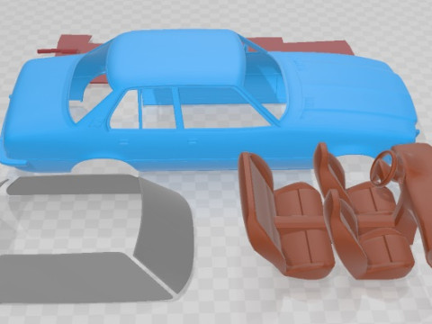 Opel Rekord 1972 Printable Car Modello di stampa 3D