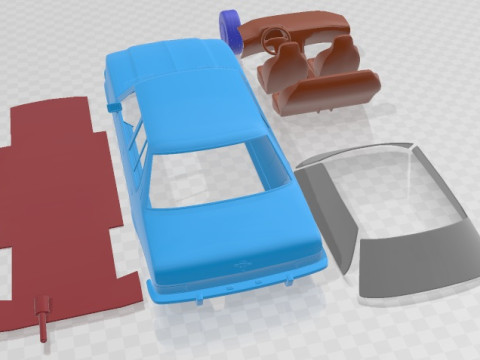 Opel Rekord 1972 Printable Car Modello di stampa 3D