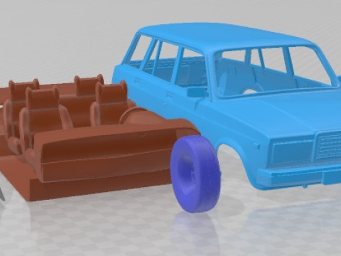 VAZ Lada Zhiguli 21041 2006 Printable Car Modèles 3D en vedette