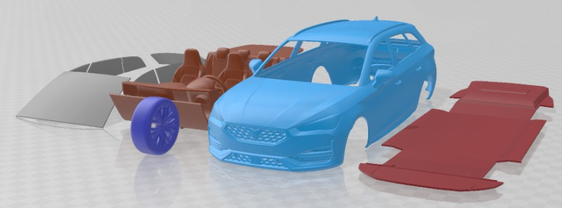 Seat Leon Sportstourer Cupra 2021 Printable Car Modelo de impresión 3D .c4d .max .obj .3ds .fbx .stl .blend 