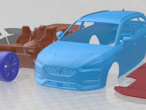 西雅特 Leon Sportstourer Cupra 2021 可打印汽车 3D 打印模型