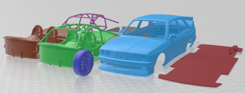 M3 E30 Coupe DTM 1986 Printable Car 3D Print Model .c4d .max .obj .3ds .fbx .stl .blend 
