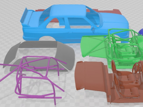 M3 E30 Coupe DTM 1986 Printable Car 3D Print Model