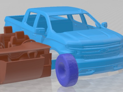 Chevrolet Silverado CrewCab LT Z71 Trailboss 2018 Printable Car 3D प्रिंट मॉडल