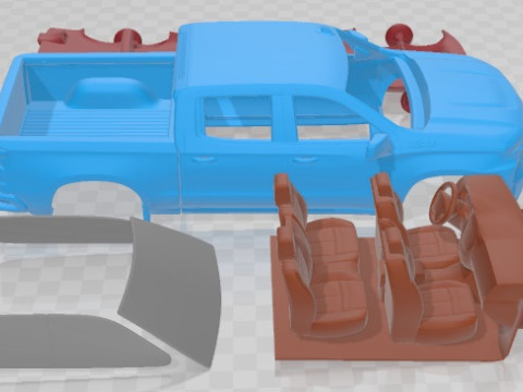 Chevrolet Silverado CrewCab LT Z71 Trailboss 2018 Printable Car 3D प्रिंट मॉडल