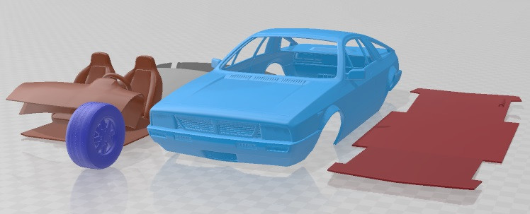 Lancia Montecarlo 1979 Printable Car 3D Принт Модель .c4d .max .obj .3ds .fbx .stl .blend 