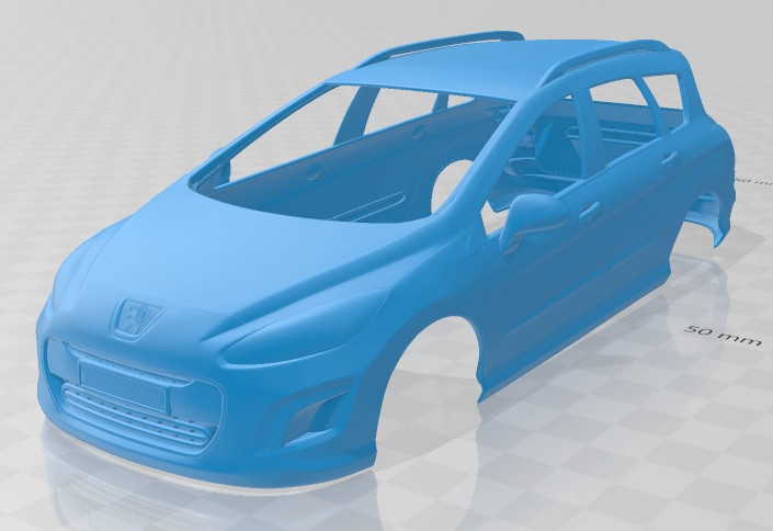 Peugeot 308 SW 2012 Printable Body Car Modèles 3D en vedette .c4d .max .obj .3ds .fbx .stl .blend