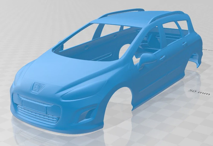 Peugeot 308 SW 2012 Printable Body Car 3D Print Model .c4d .max .obj .3ds .fbx .stl .blend 