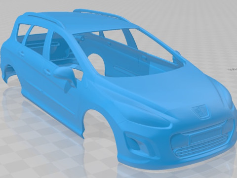 Peugeot 308 SW 2012 Printable Body Car Modèles 3D en vedette